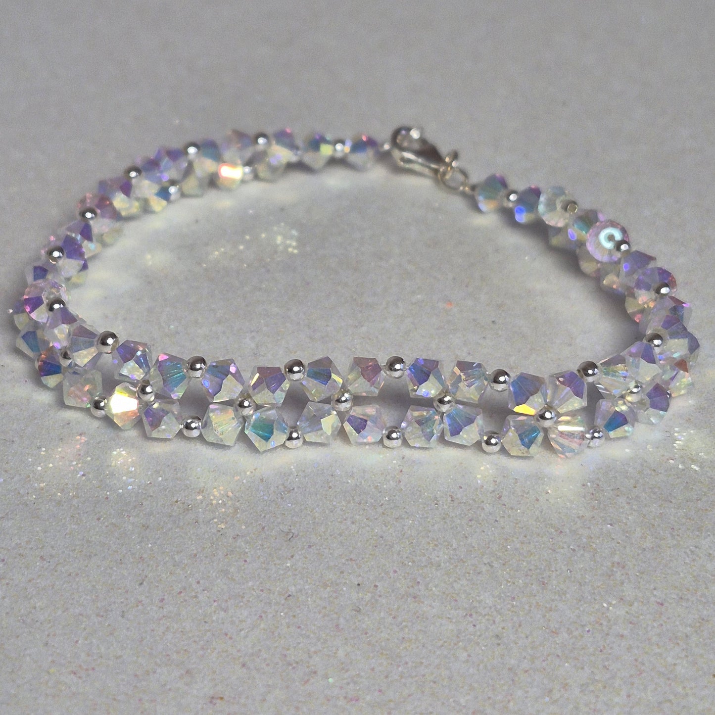 Pulsera Abundancia Cristal Swarovski Elements 4mm Plata 925 Colores