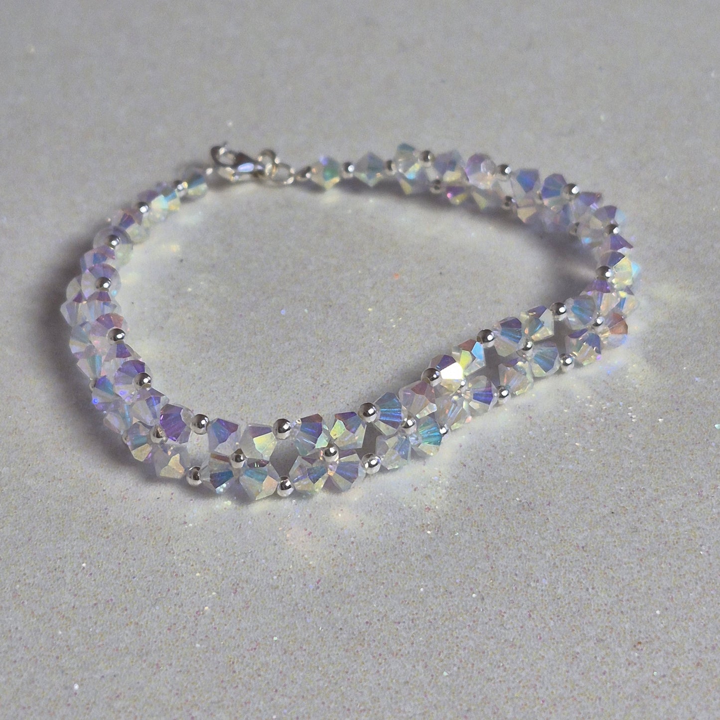 Pulsera Abundancia Cristal Swarovski Elements 4mm Plata 925 Colores