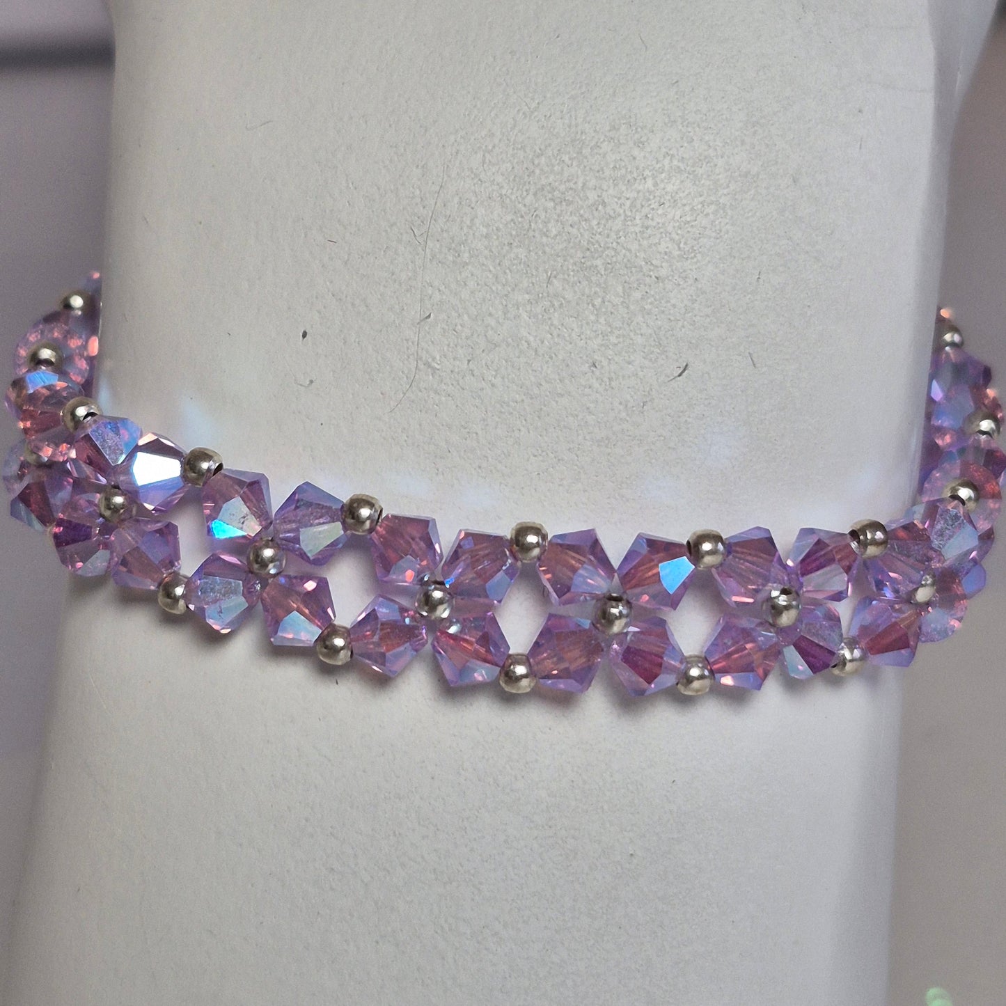 Pulsera Abundancia Cristal Swarovski Elements 4mm Plata 925 Colores