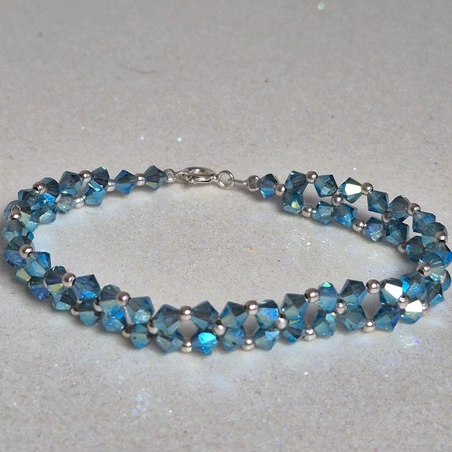 Pulsera Abundancia Cristal Swarovski Elements 4mm Plata 925 Colores