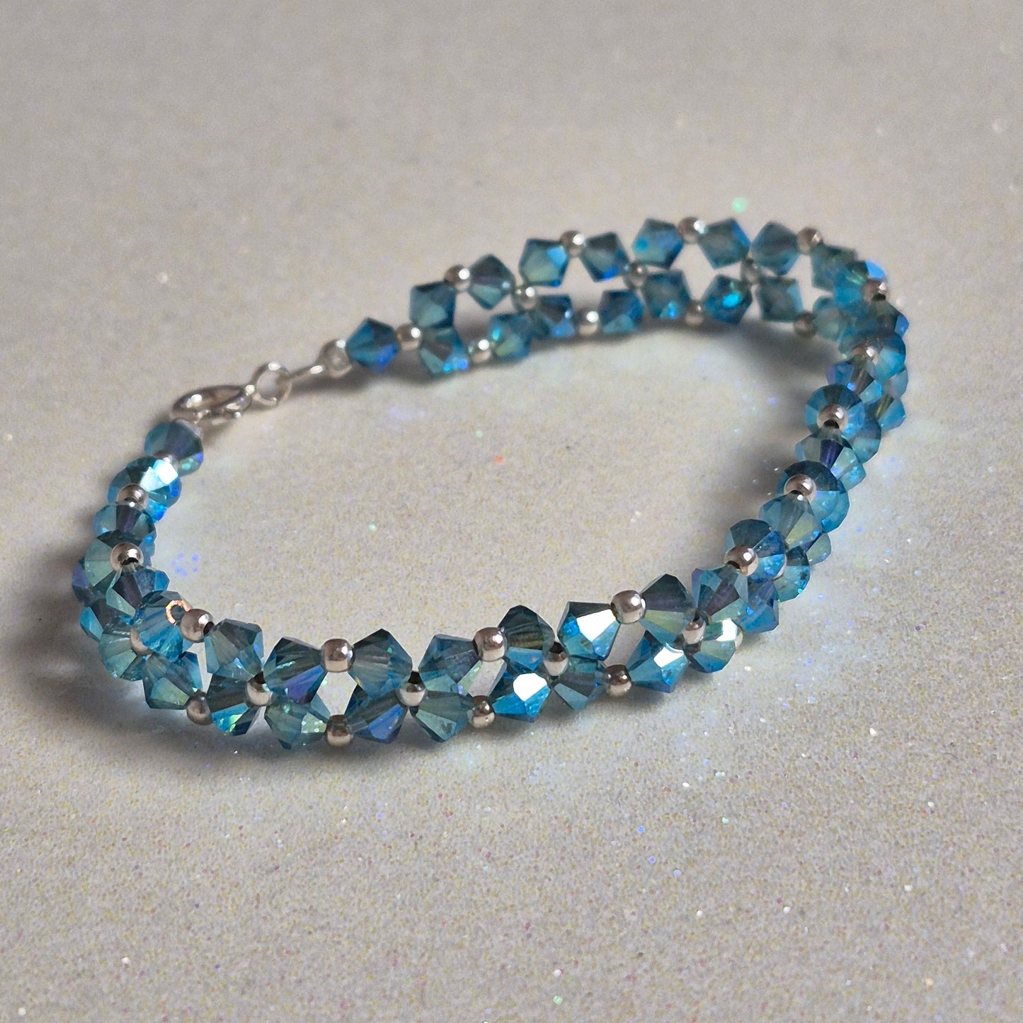 Pulsera Abundancia Cristal Swarovski Elements 4mm Plata 925 Colores