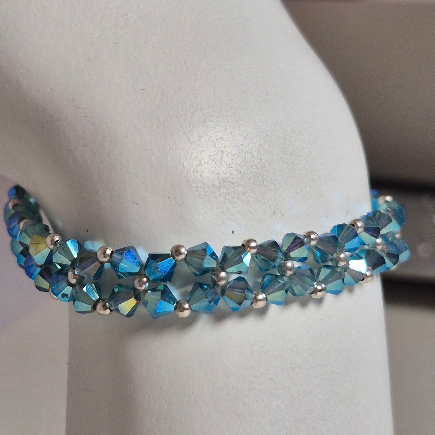 Pulsera Abundancia Cristal Swarovski Elements 4mm Plata 925 Colores