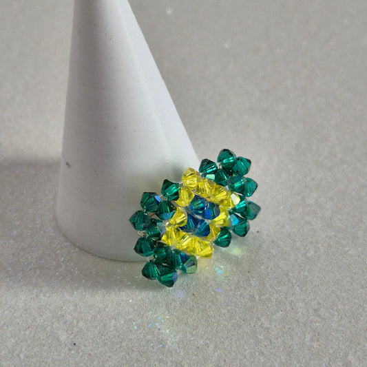 Pin Bandera Brasil Cristal Swarovski Elements 3mm