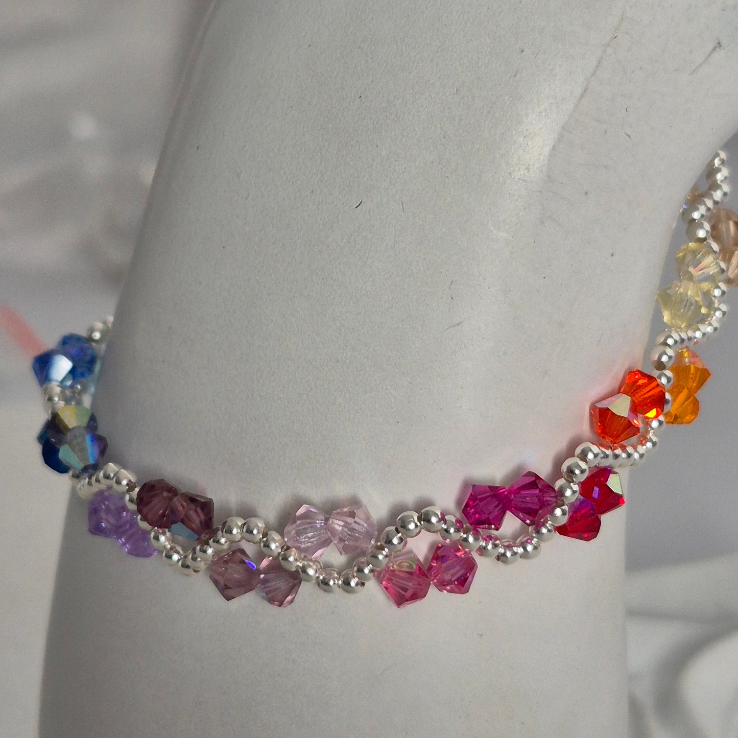 Pulsera ONDAS Cristal Swarovski Elements Plata 925 Colores
