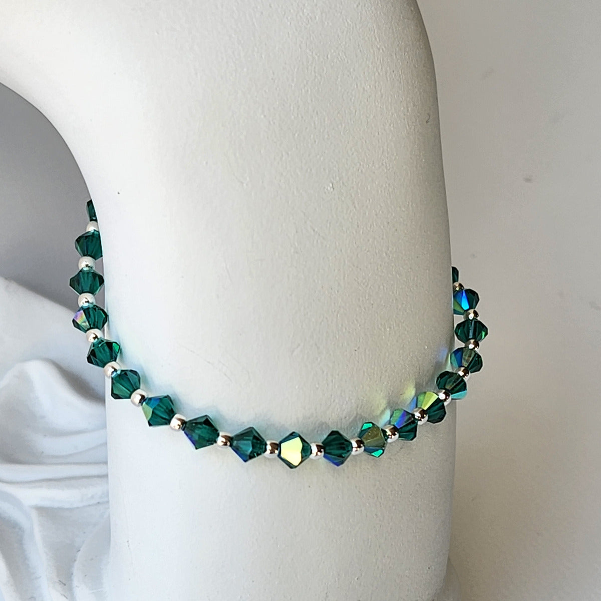 Pulsera Cristal Swarovski Elements Bolita Plata 925 Varios Colores