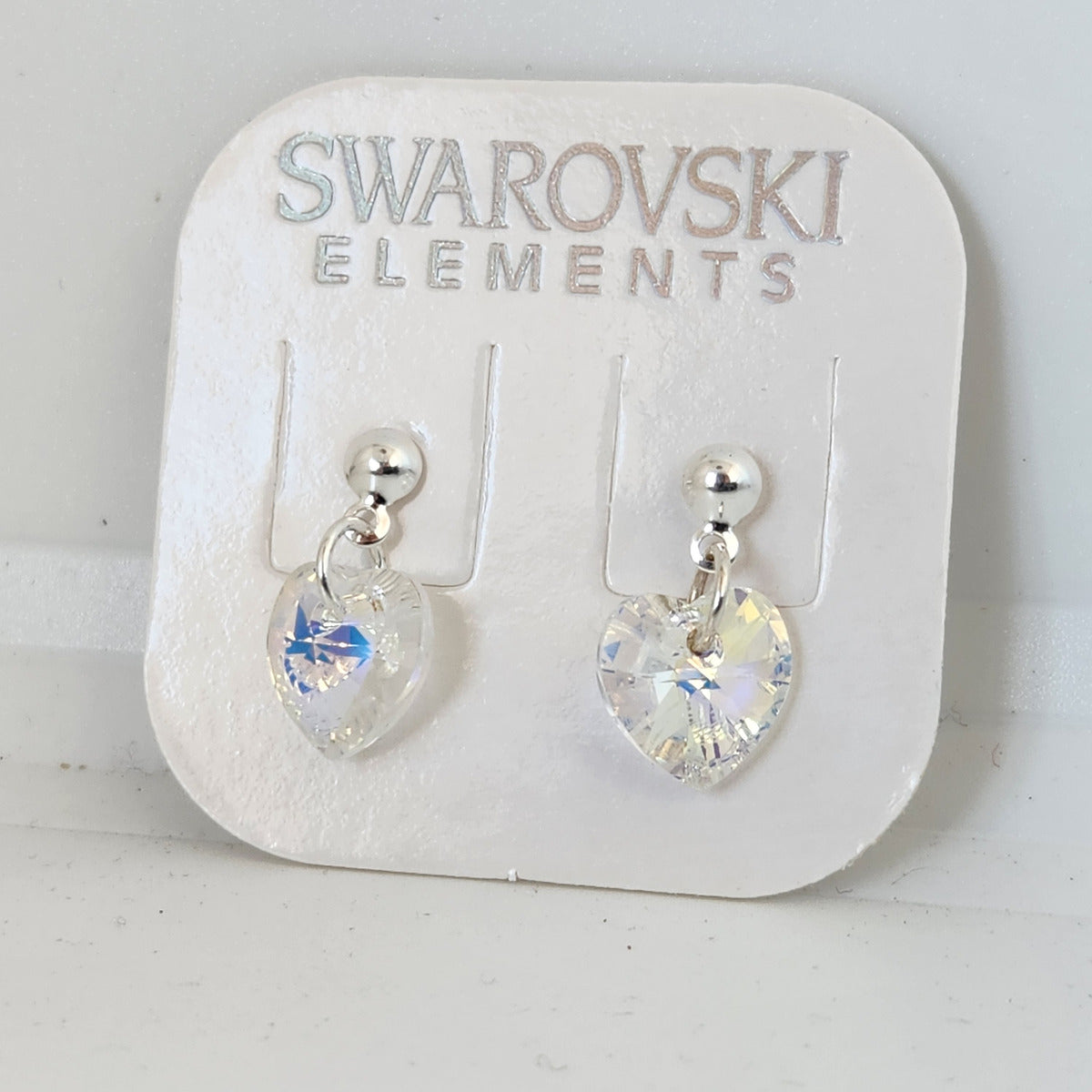 Aros Colgantes Corazón Cristal Swarovski Elements Plata 925 Varios Colores