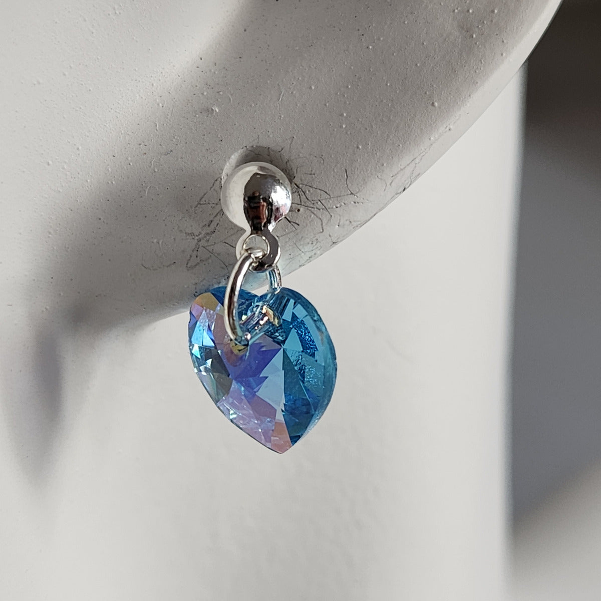 Aros Colgantes Corazón Cristal Swarovski Elements Plata 925 Varios Colores
