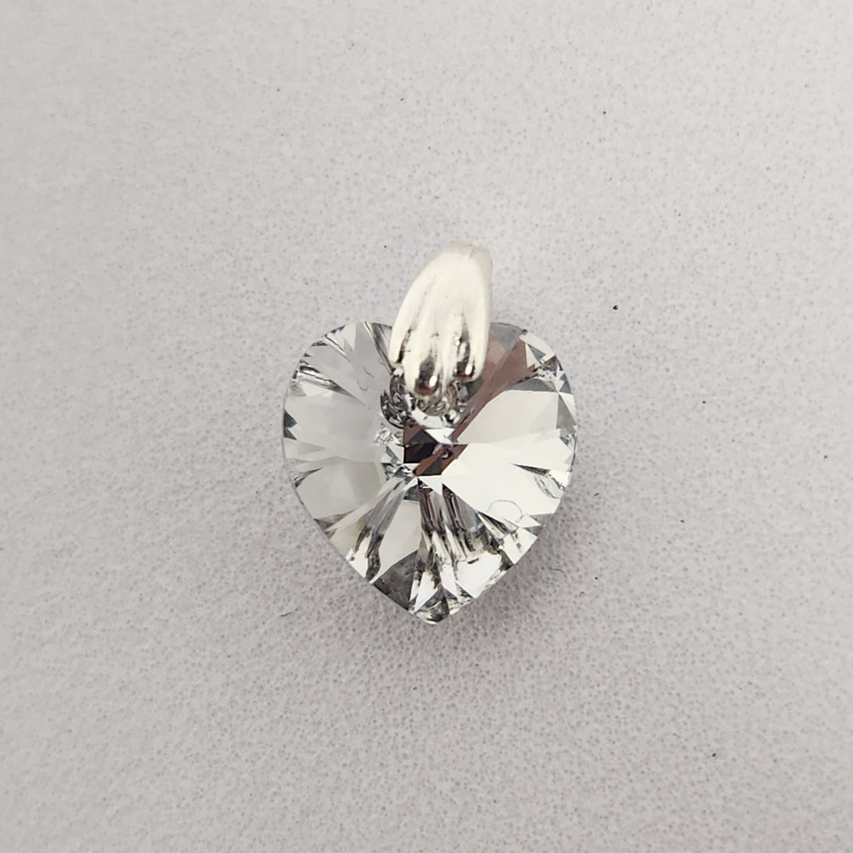 Dije Cristal Swarovski Elements Corazón 10mm Plata 925 Varios Colores