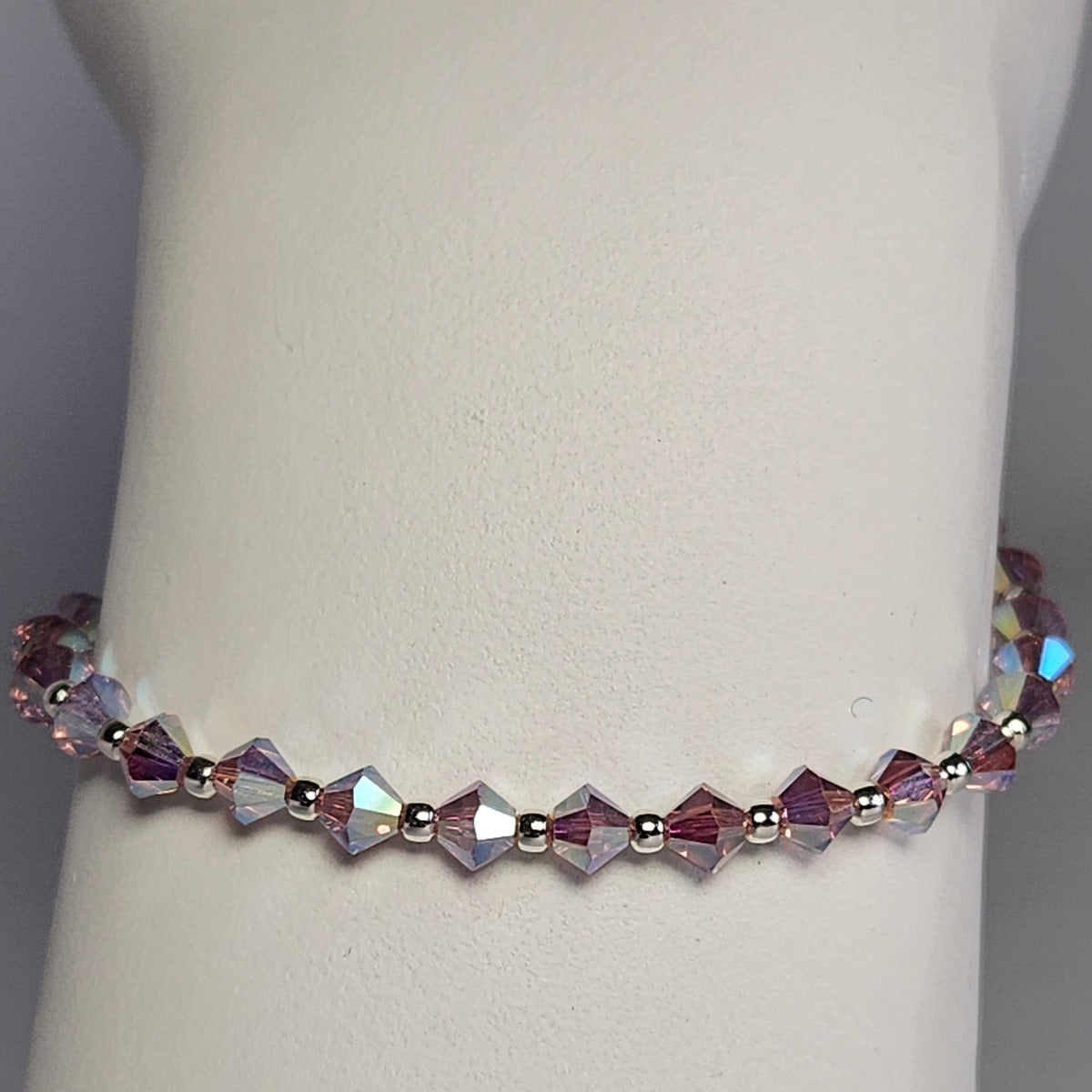 Pulsera Cristal Swarovski Elements Bolita Plata 925 Varios Colores