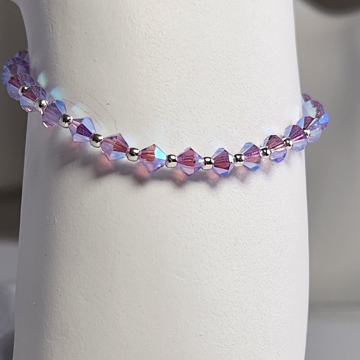 Pulsera Cristal Swarovski Elements Bolita Plata 925 Varios Colores