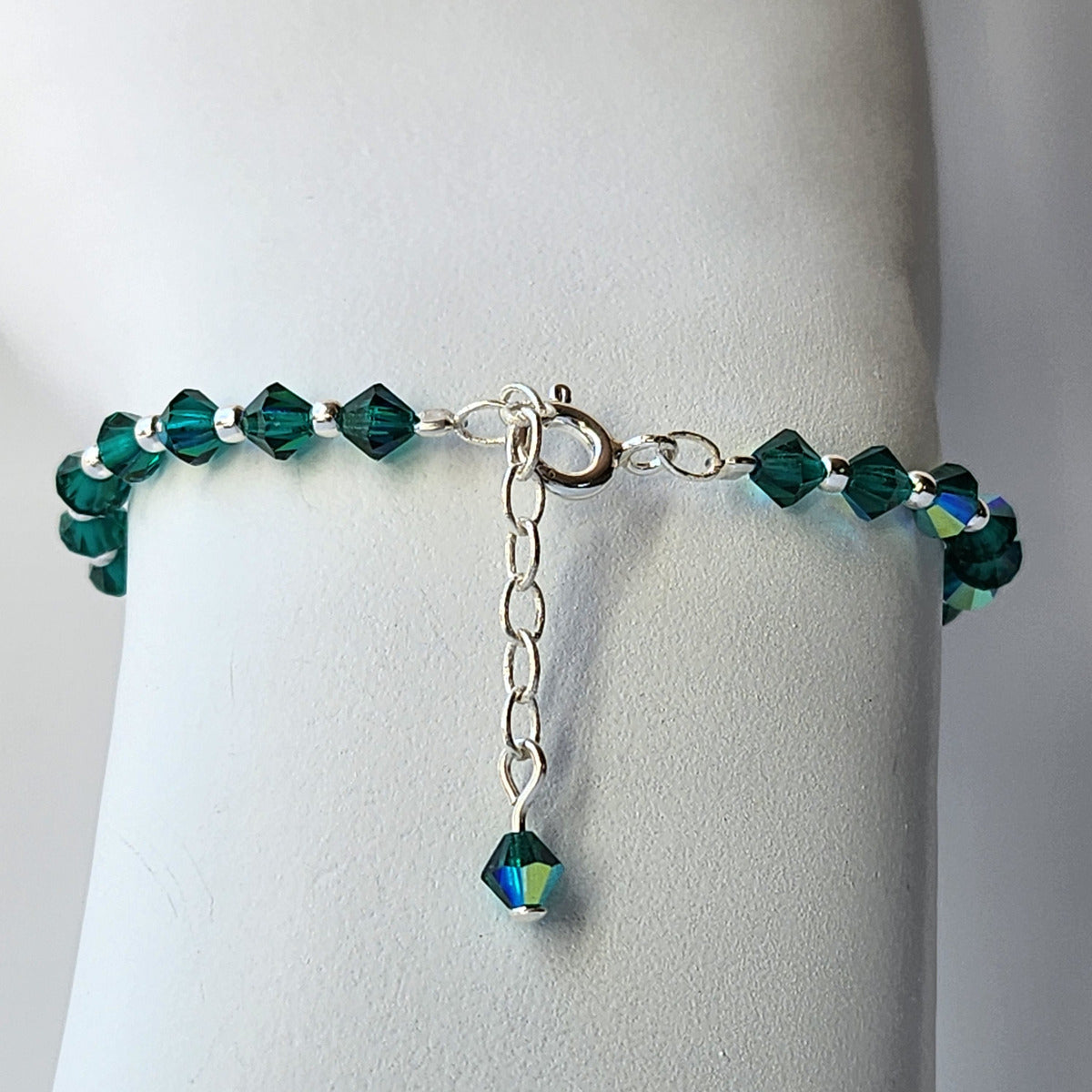 Pulsera Cristal Swarovski Elements Bolita Plata 925 Varios Colores