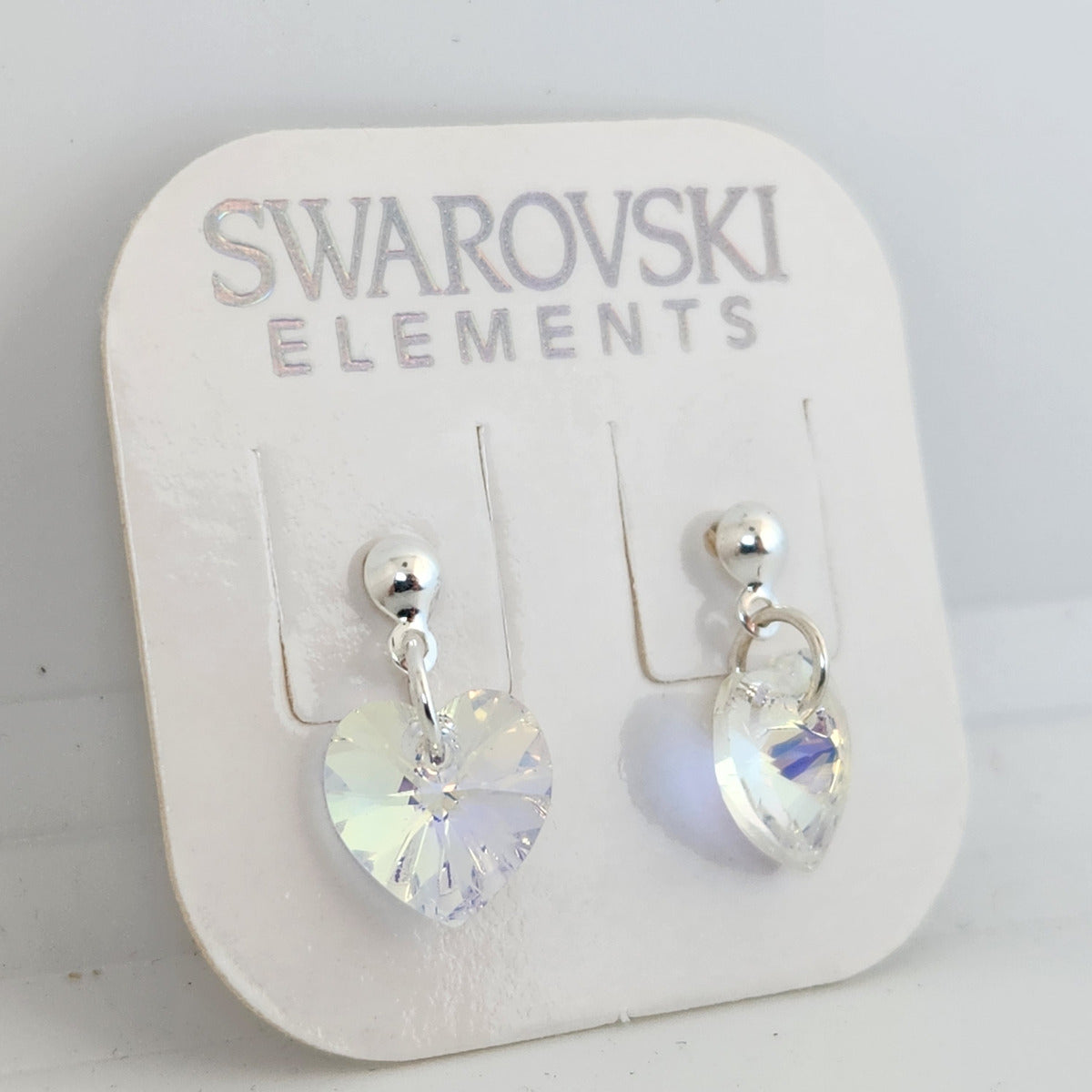 Aros Colgantes Corazón Cristal Swarovski Elements Plata 925 Varios Colores