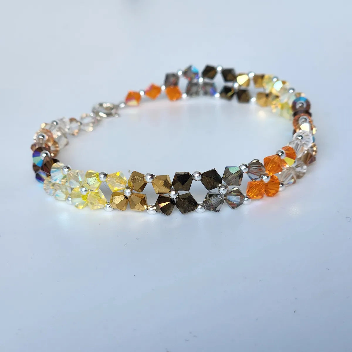 Pulsera Abundancia Cristal Swarovski Elements 4mm Plata 925 Colores
