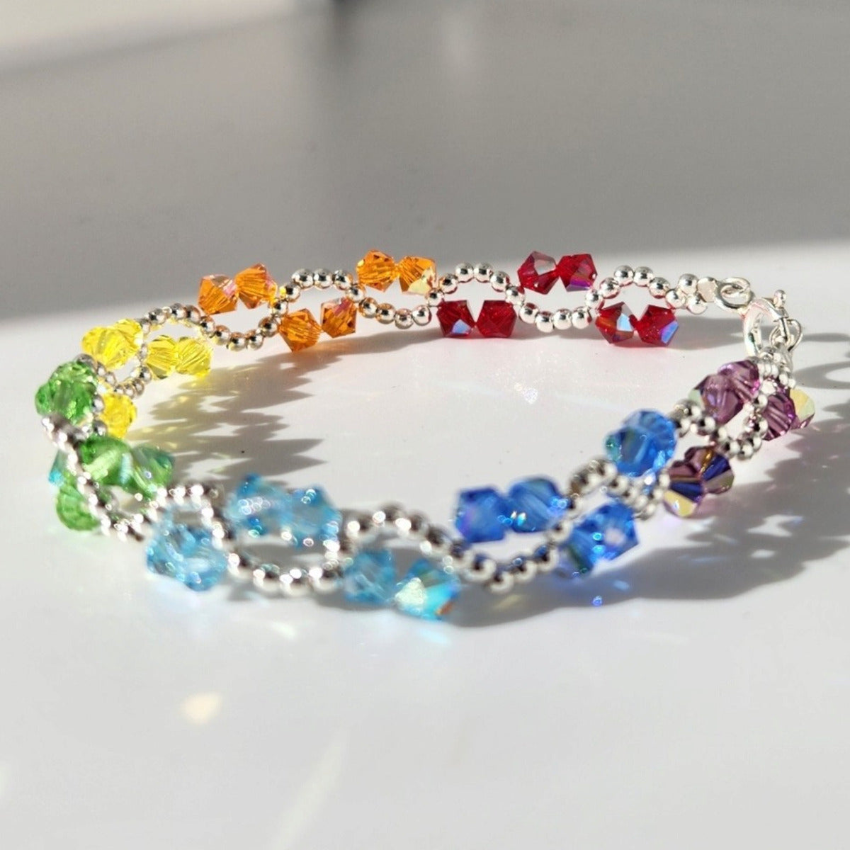 Pulsera ONDAS Cristal Swarovski Elements Plata 925 Colores