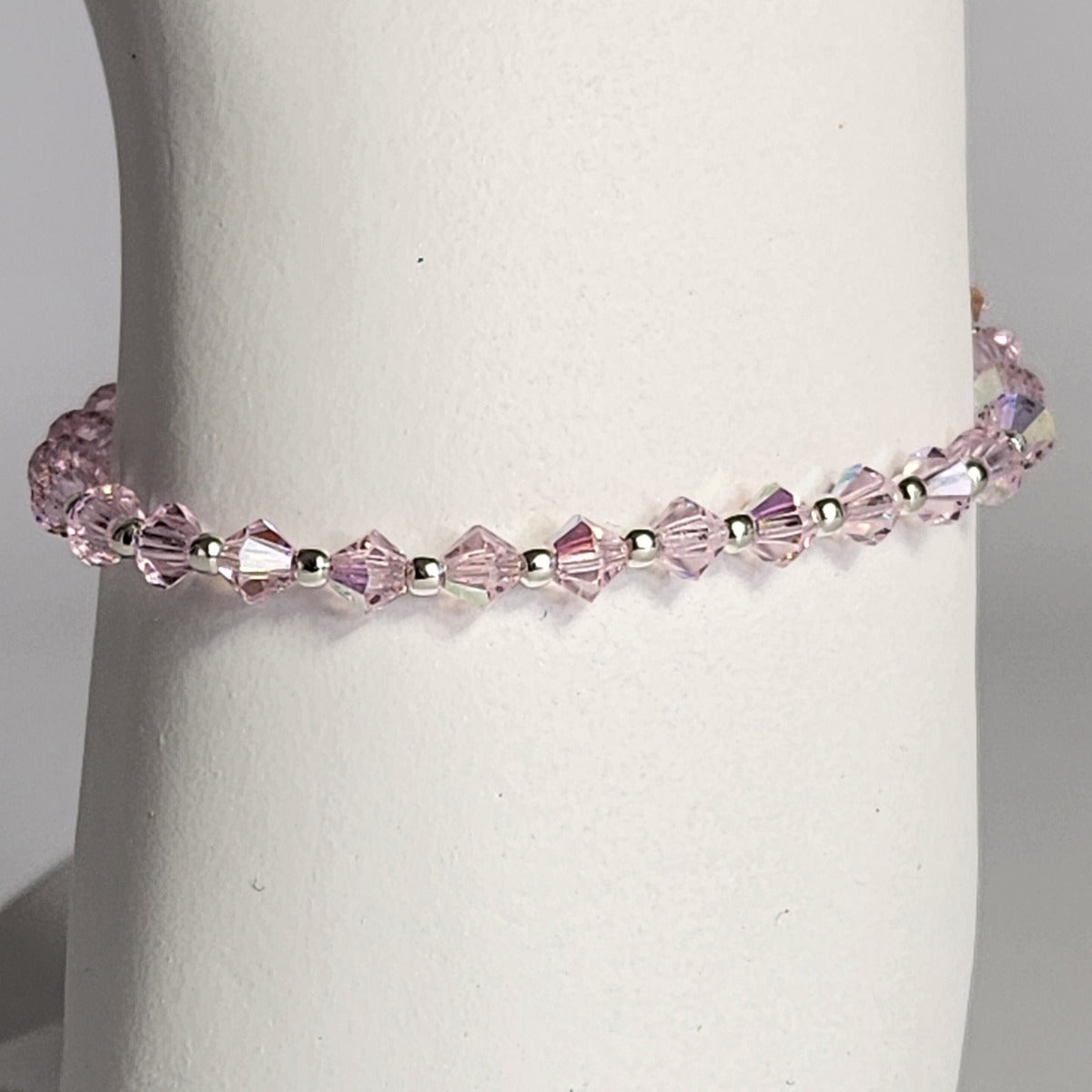Pulsera Cristal Swarovski Elements Bolita Plata 925 Varios Colores