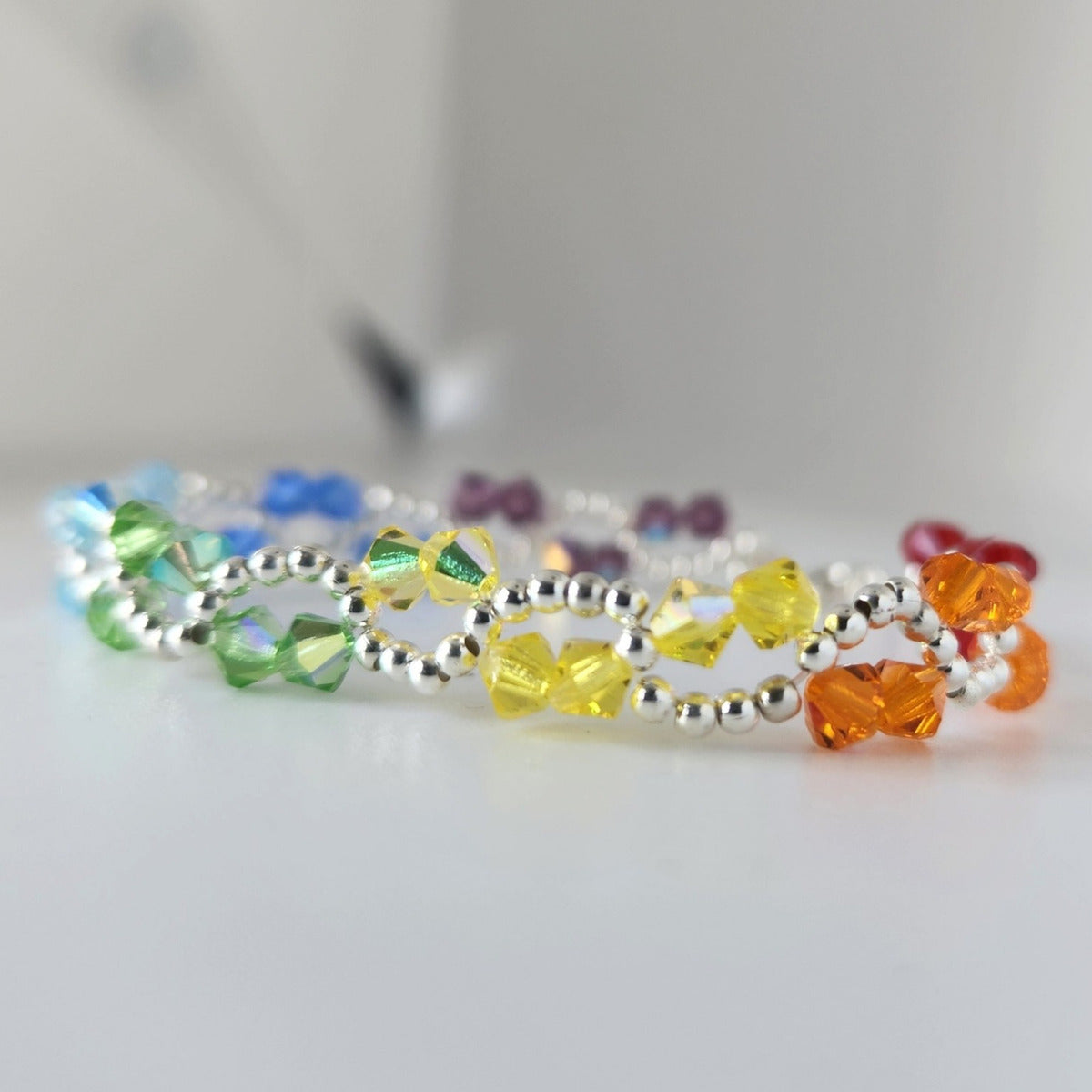 Pulsera ONDAS Cristal Swarovski Elements Plata 925 Colores