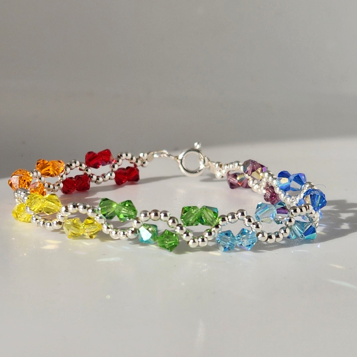 Pulsera ONDAS Cristal Swarovski Elements Plata 925 Colores