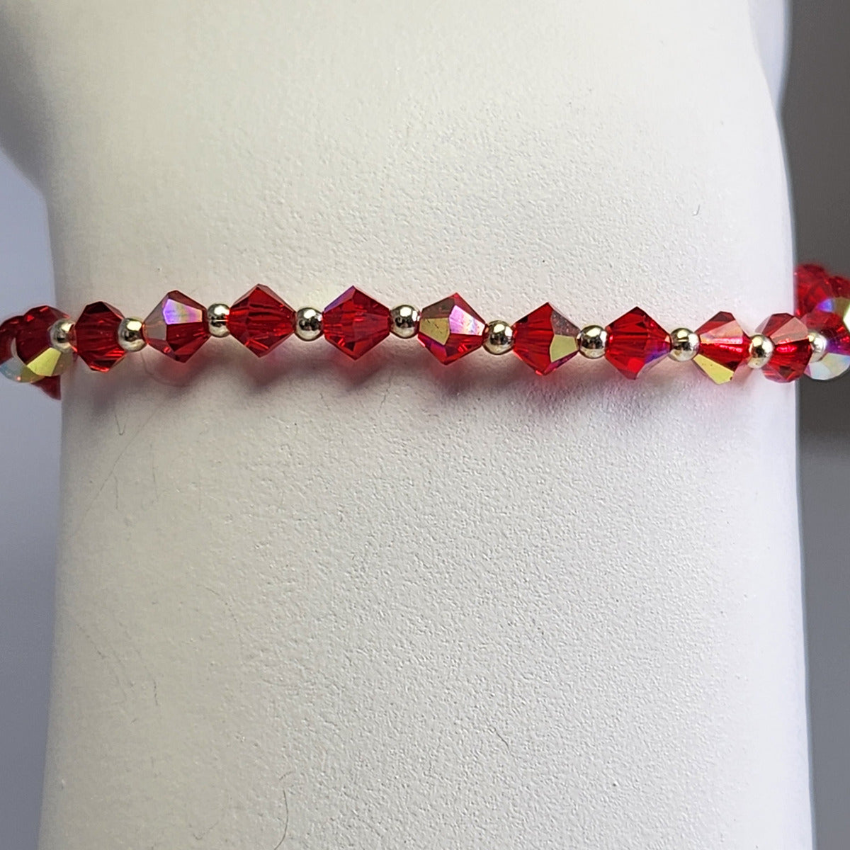 Pulsera Cristal Swarovski Elements Bolita Plata 925 Varios Colores