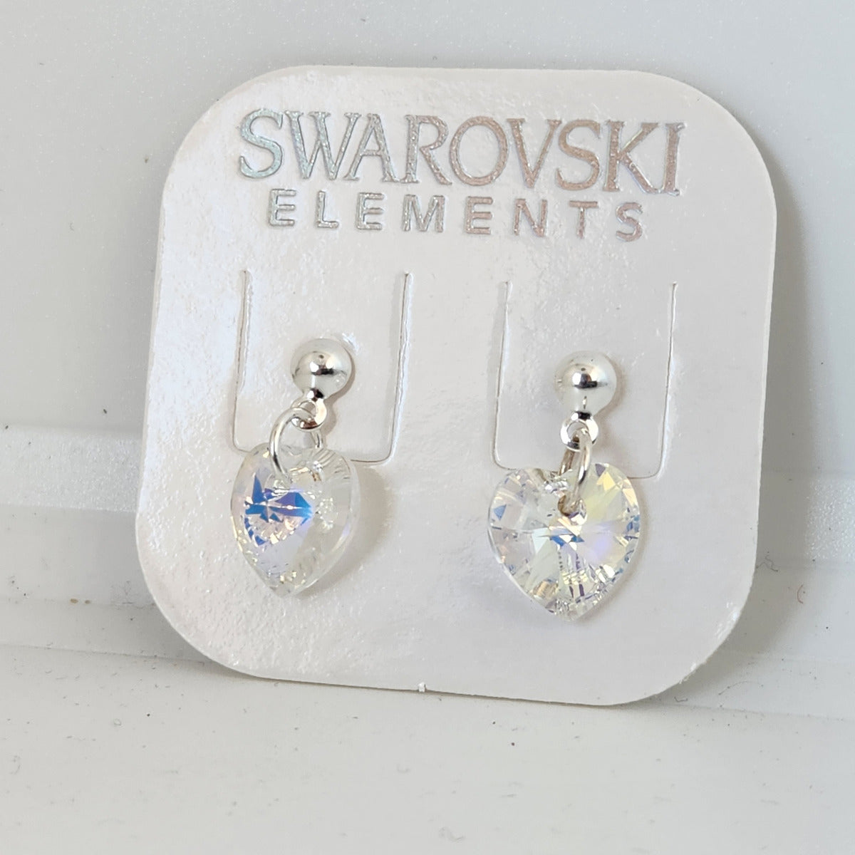 Aros Colgantes Corazón Cristal Swarovski Elements Plata 925 Varios Colores