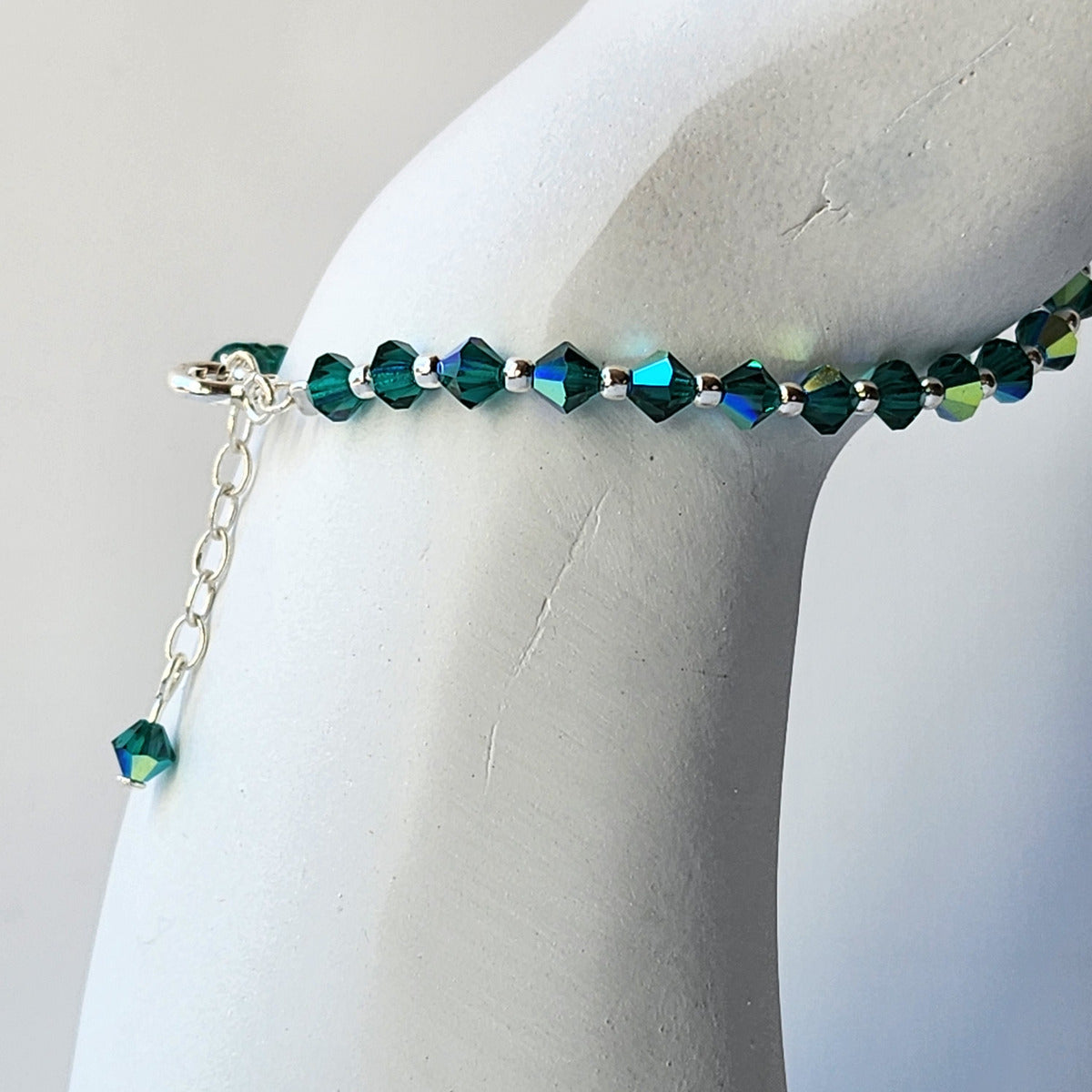 Pulsera Cristal Swarovski Elements Bolita Plata 925 Varios Colores