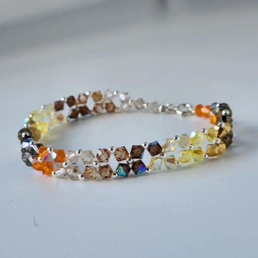 Pulsera Abundancia Cristal Swarovski Elements 4mm Plata 925 Colores