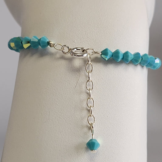 Pulsera ALMA Cristal Swarovski 4mm Turquoise ab 2X