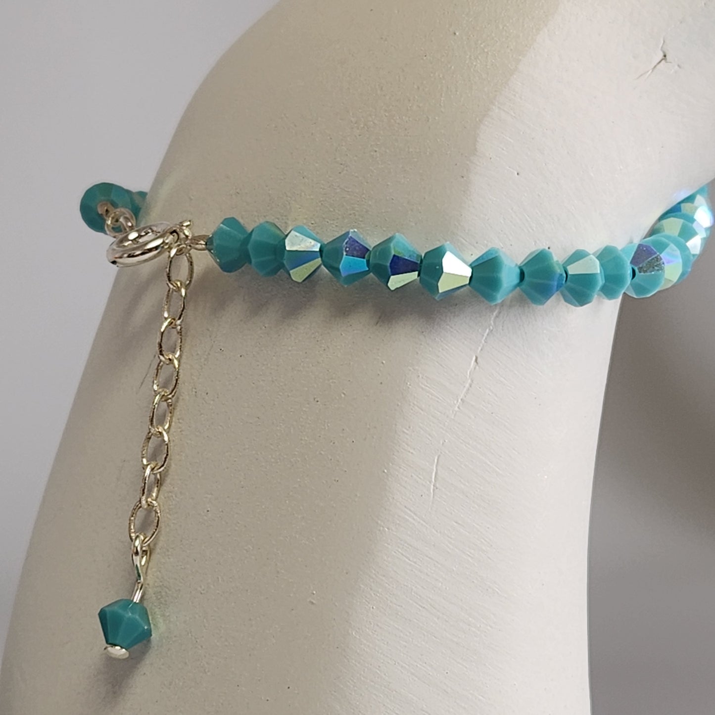 Pulsera ALMA Cristal Swarovski 4mm Turquoise ab 2X