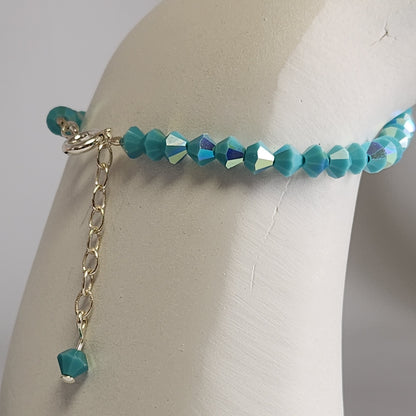 Pulsera ALMA Cristal Swarovski 4mm Turquoise ab 2X