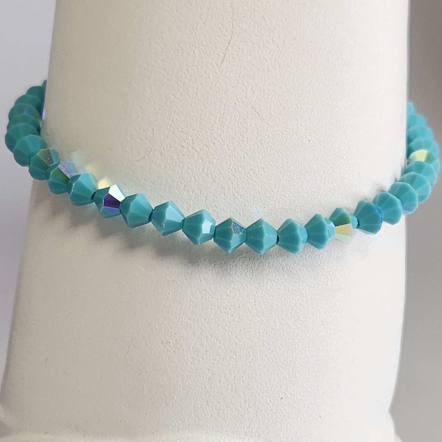 Pulsera ALMA Cristal Swarovski 4mm Turquoise ab 2X