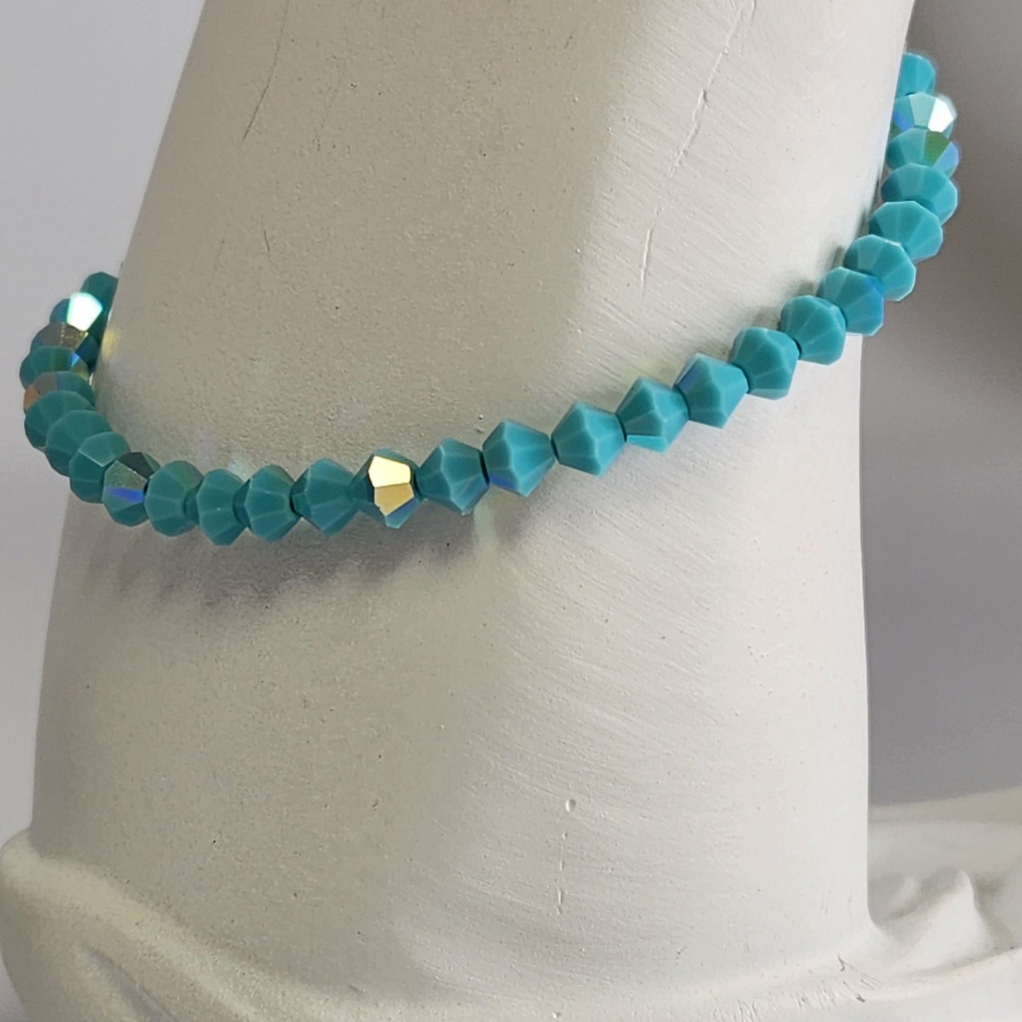 Pulsera ALMA Cristal Swarovski 4mm Turquoise ab 2X