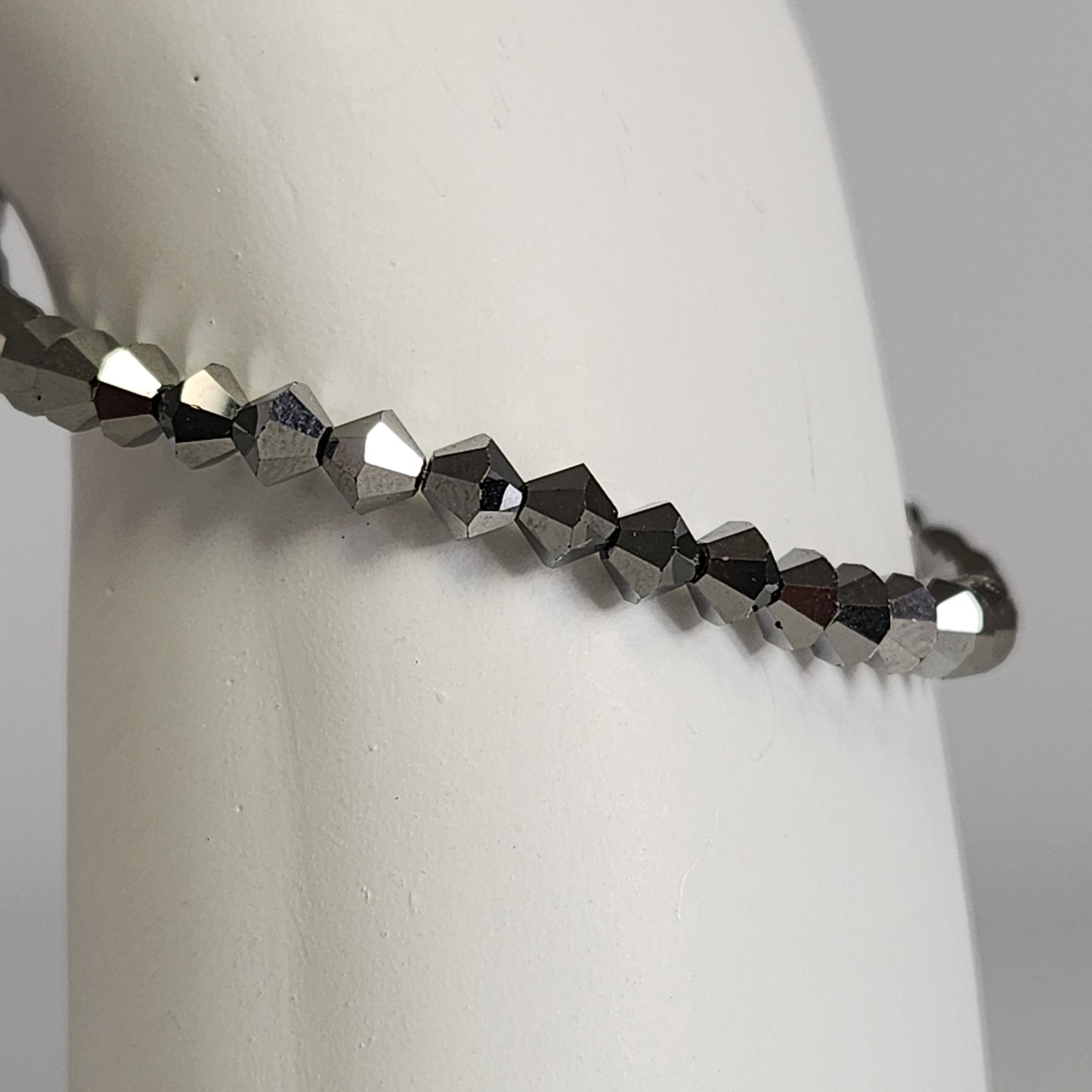 Pulsera ALMA Cristal Swarovski 4mm Jet Light Hematite Full