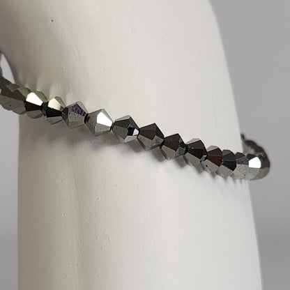 Pulsera ALMA Cristal Swarovski 4mm Jet Light Hematite Full