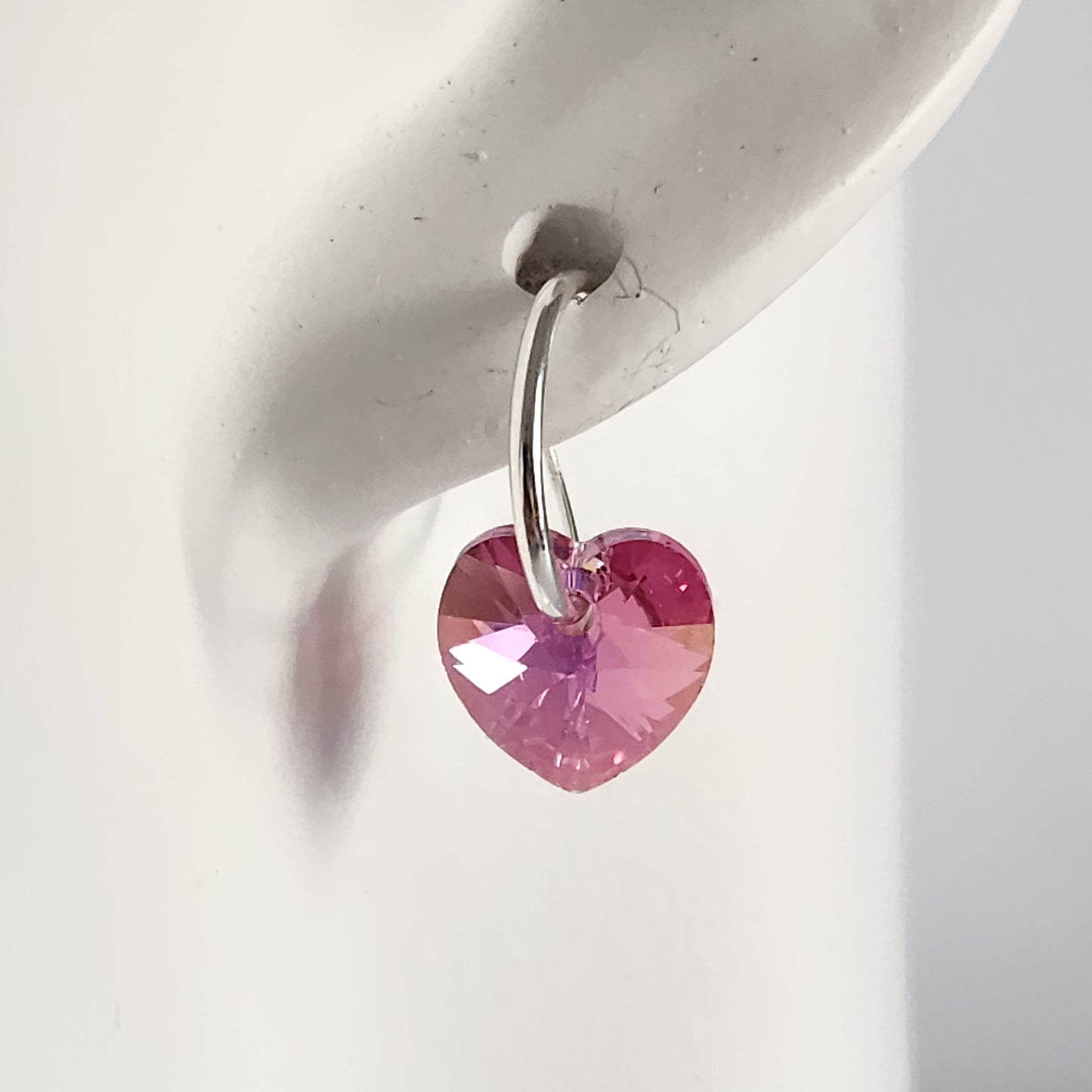 Aros Cubano Varios Colores Corazon Cristal Swarovski Elements