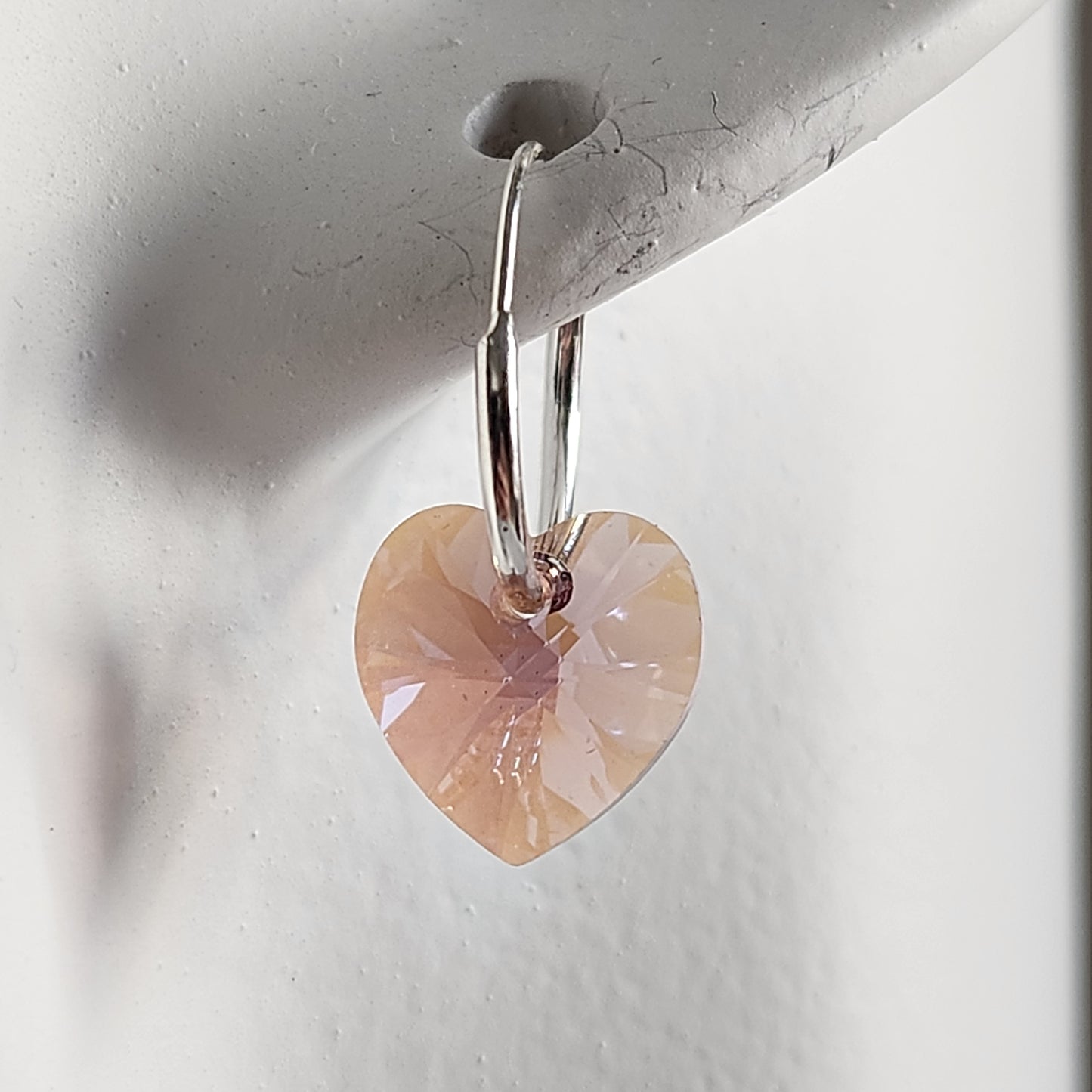 Aros Cubano Varios Colores Corazon Cristal Swarovski Elements