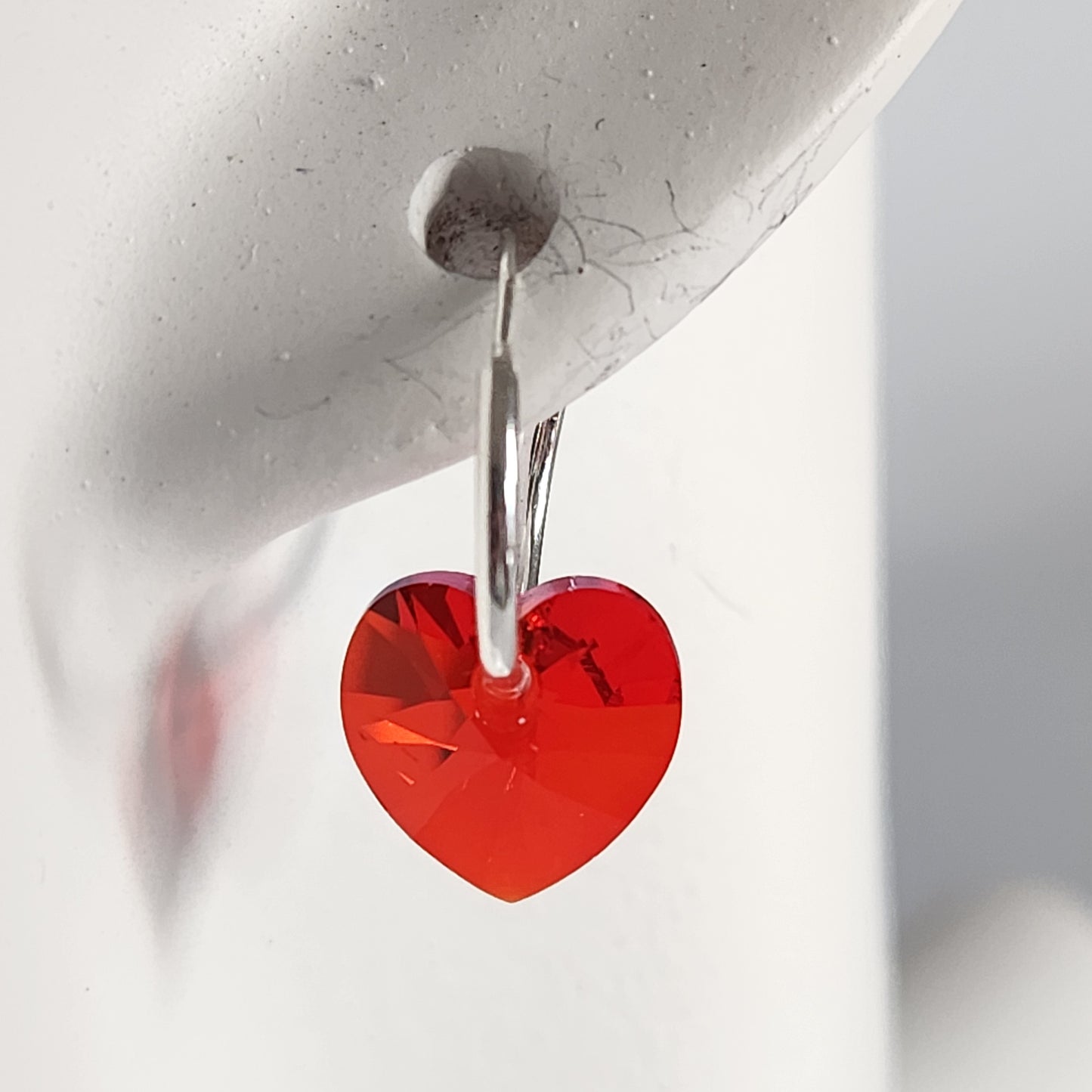 Aros Cubano Varios Colores Corazon Cristal Swarovski Elements