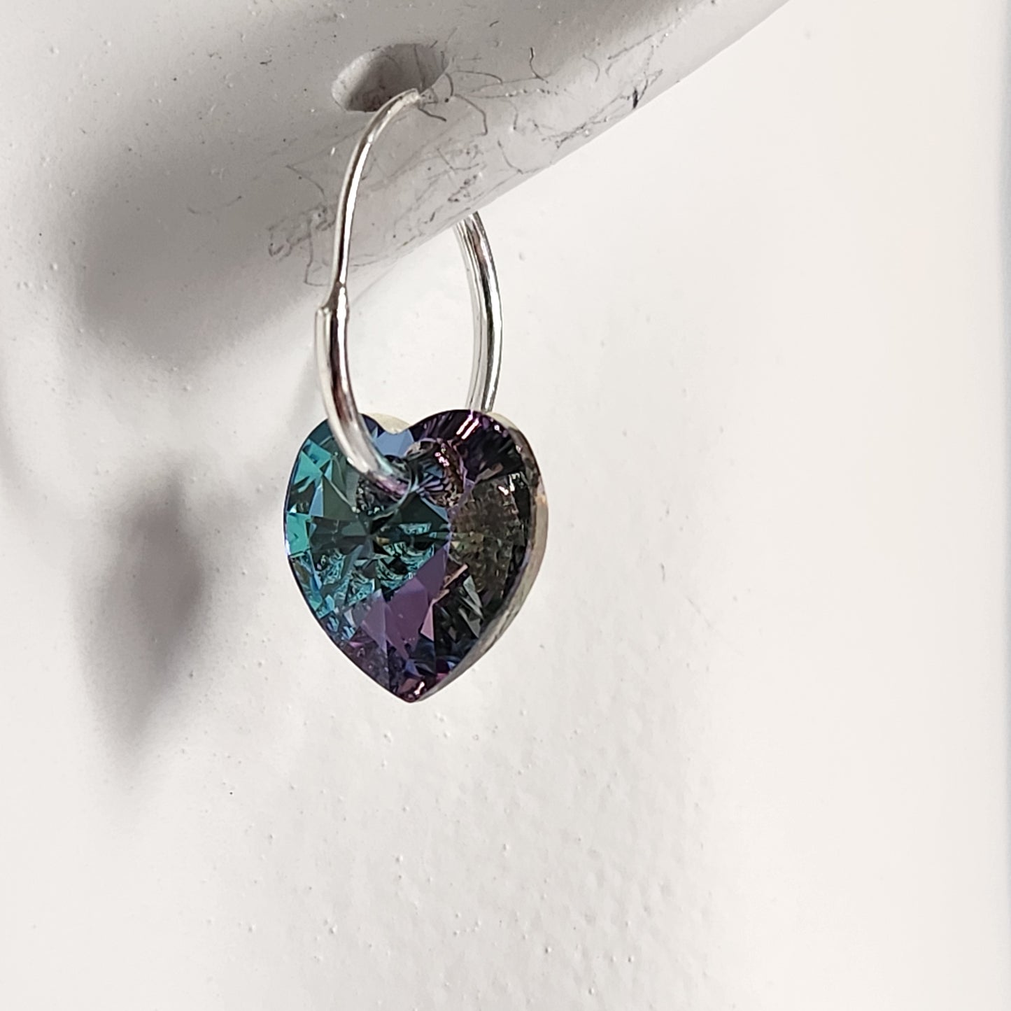 Aros Cubano Varios Colores Corazon Cristal Swarovski Elements