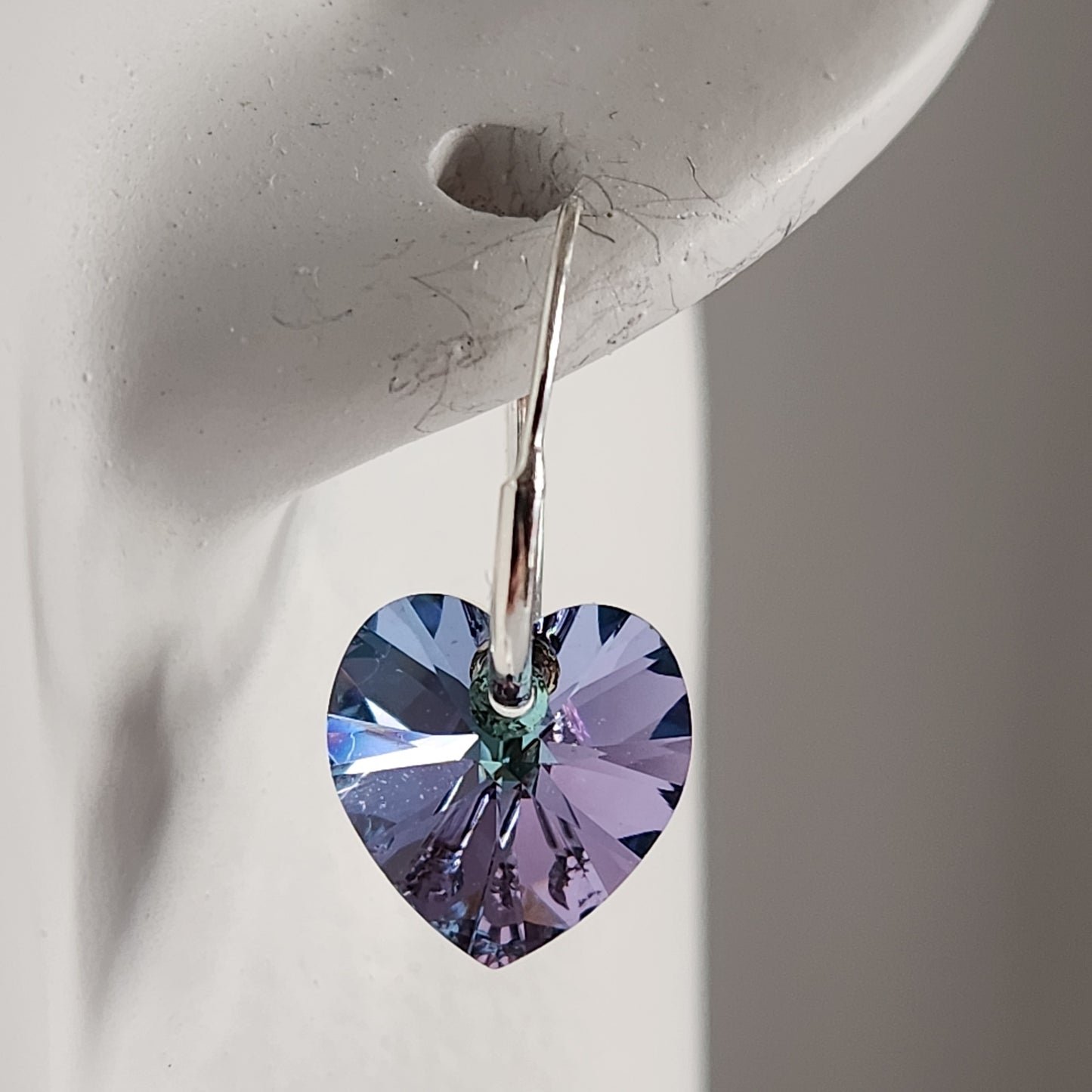 Aros Cubano Varios Colores Corazon Cristal Swarovski Elements