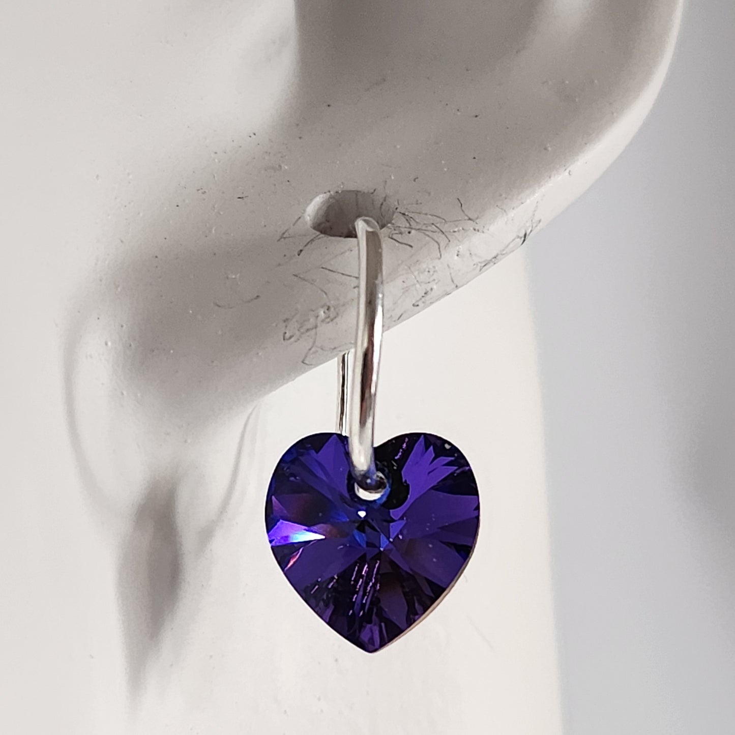 Aros Cubano Varios Colores Corazon Cristal Swarovski Elements