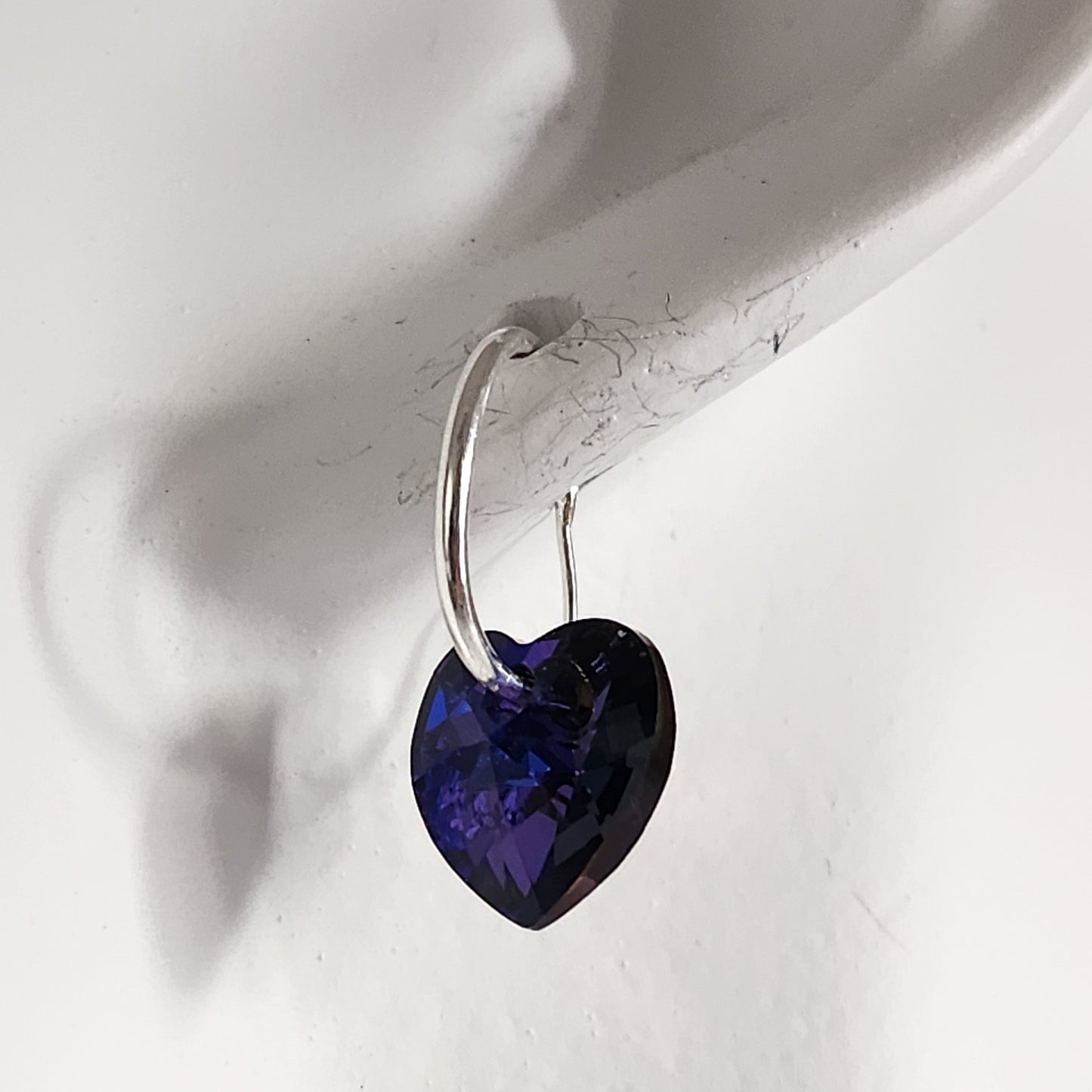 Aros Cubano Varios Colores Corazon Cristal Swarovski Elements