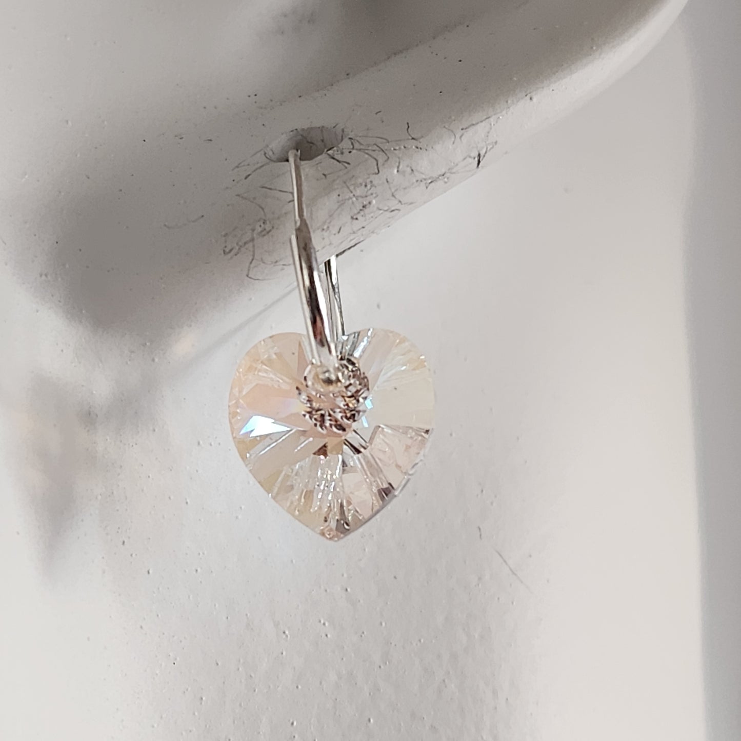 Aros Cubano Varios Colores Corazon Cristal Swarovski Elements