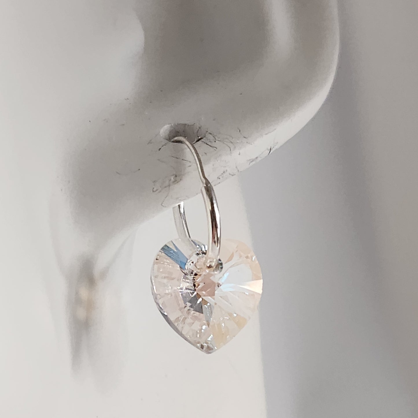 Aros Cubano Varios Colores Corazon Cristal Swarovski Elements