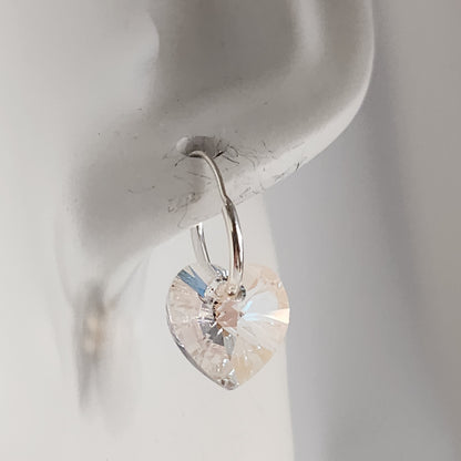 Aros Cubano Varios Colores Corazon Cristal Swarovski Elements