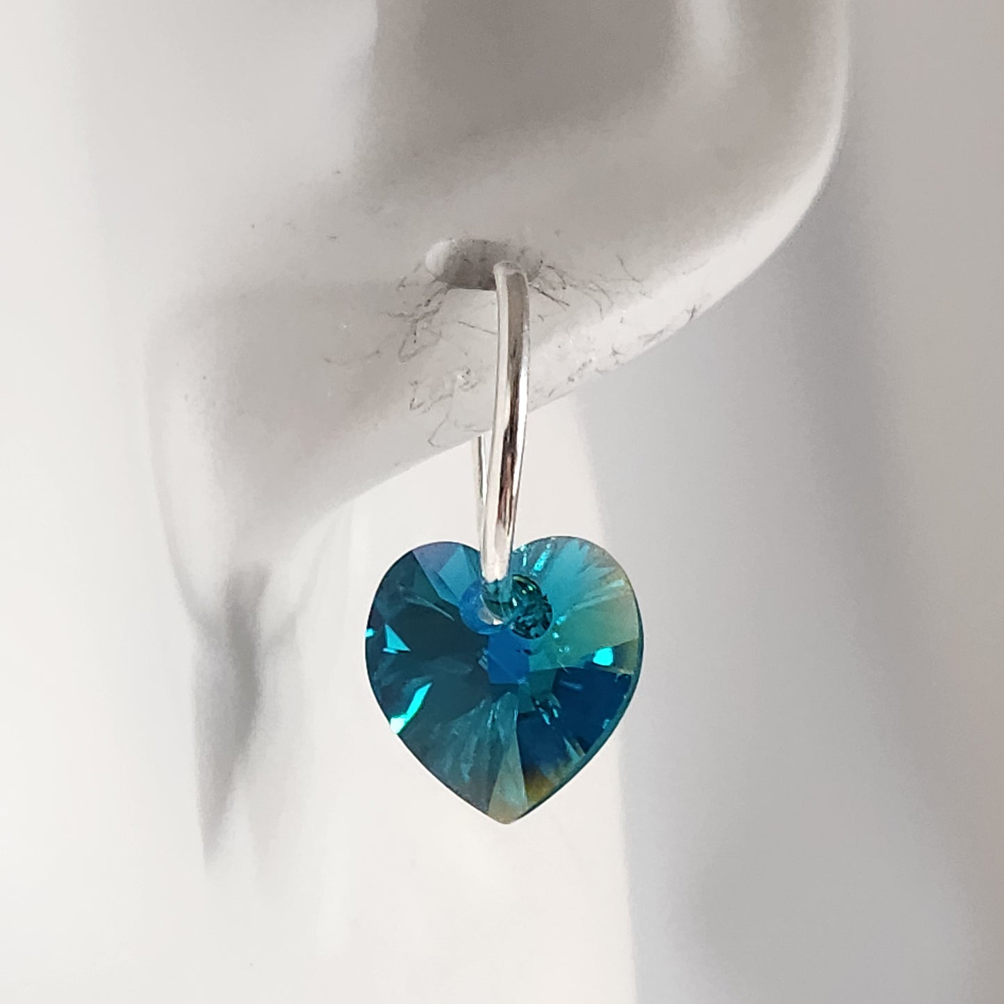 Aros Cubano Varios Colores Corazon Cristal Swarovski Elements