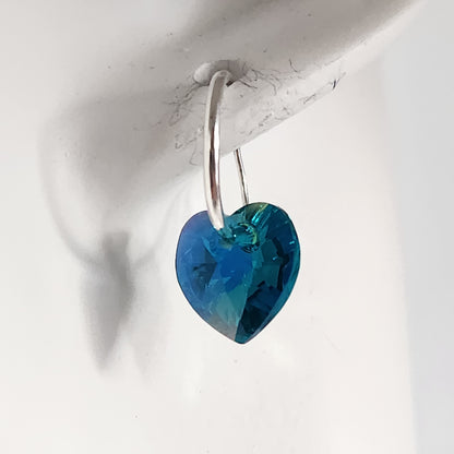 Aros Cubano Varios Colores Corazon Cristal Swarovski Elements