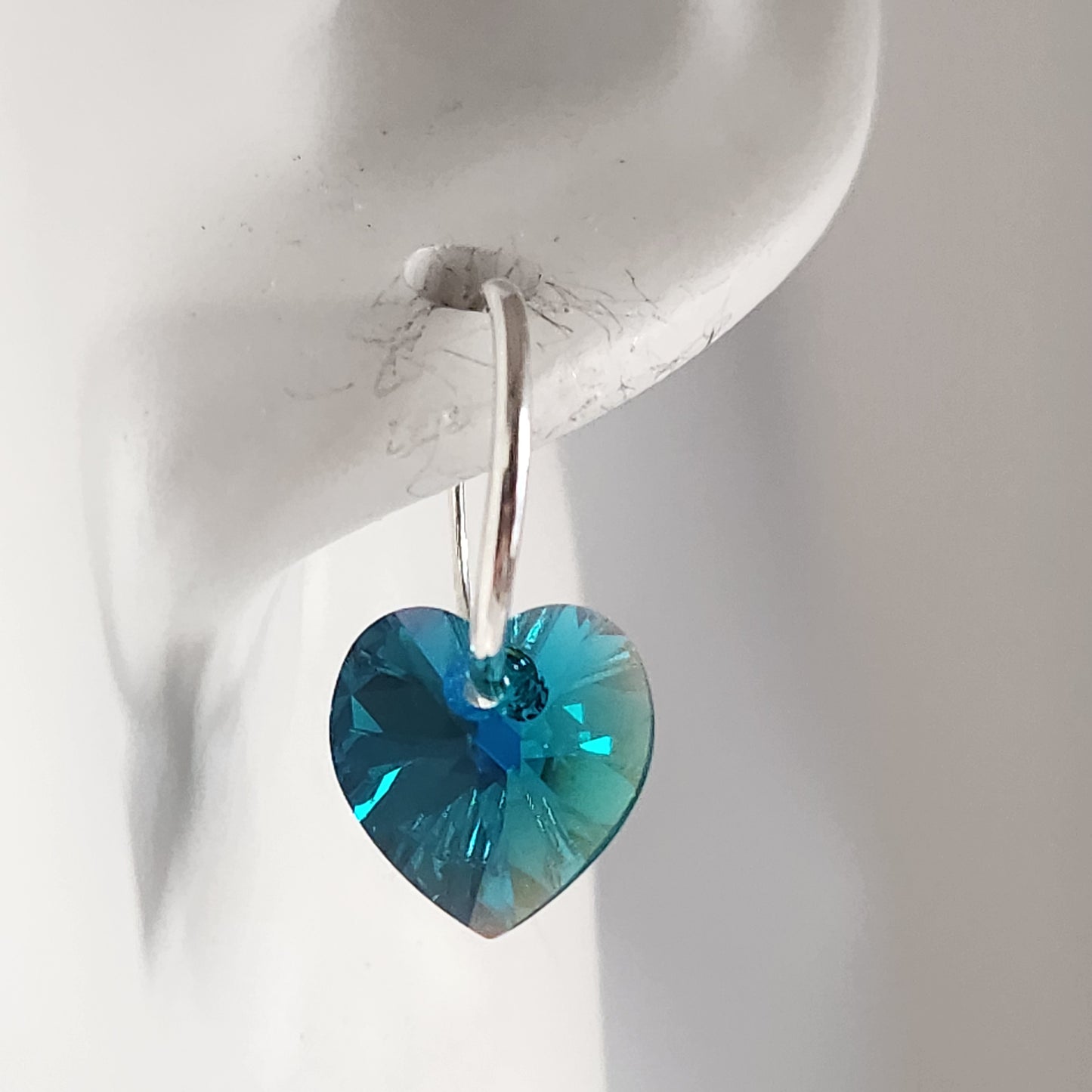 Aros Cubano Varios Colores Corazon Cristal Swarovski Elements