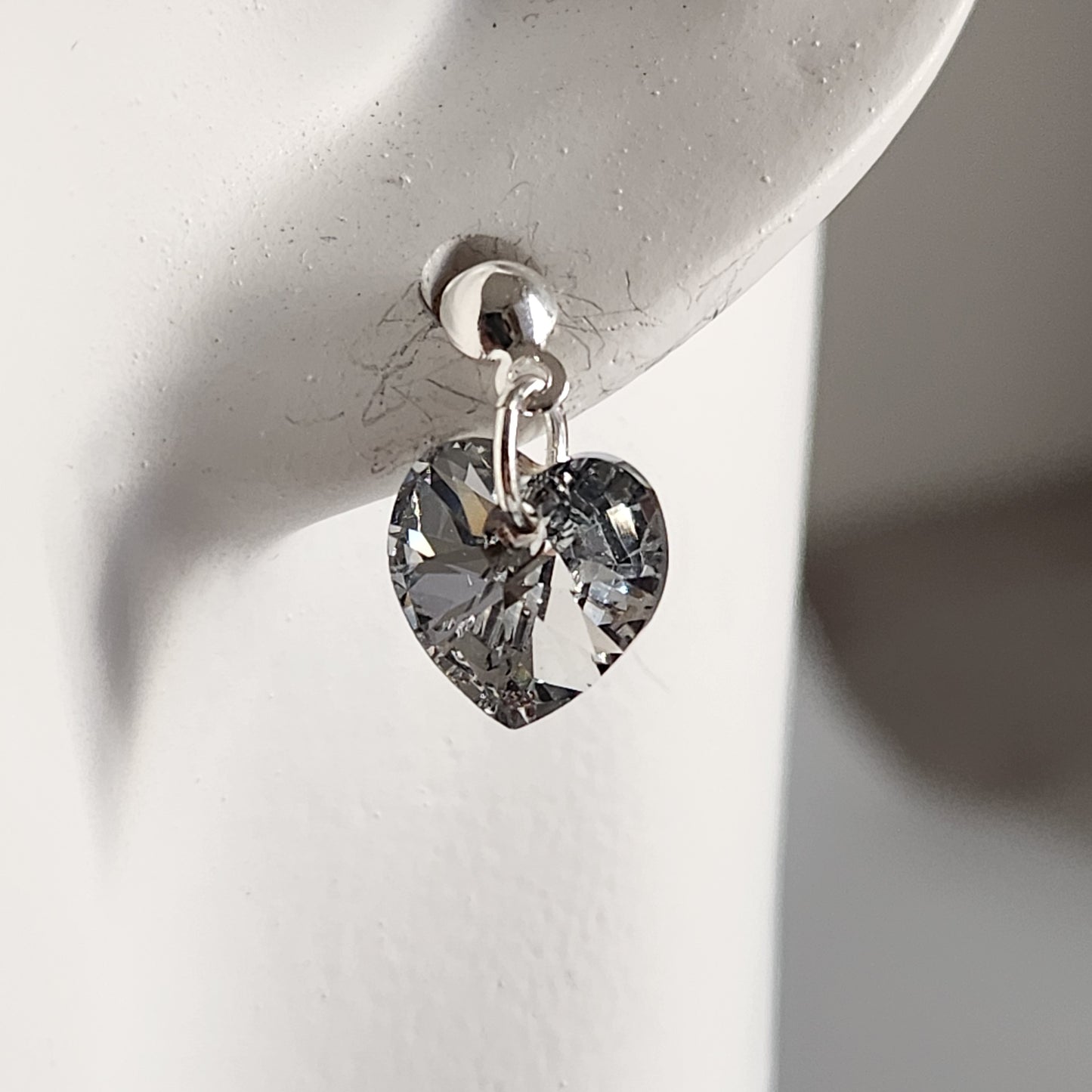 Aros Colgantes Corazón Cristal Swarovski Elements Plata 925 Varios Colores