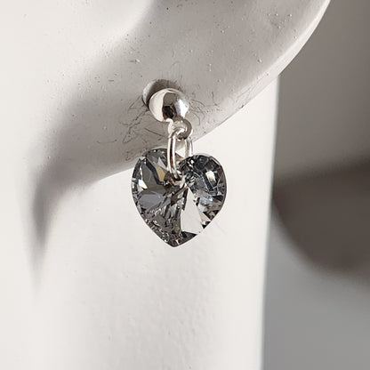 Aros Colgantes Corazón Cristal Swarovski Elements Plata 925 Varios Colores