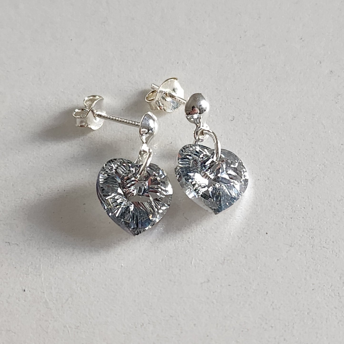 Aros Colgantes Corazón Cristal Swarovski Elements Plata 925 Varios Colores