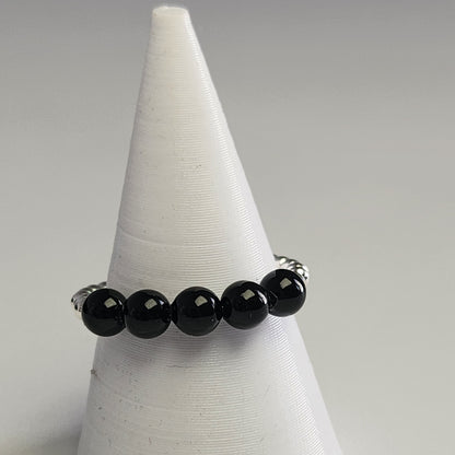 Anillo Cintillo Con Perlas Y Plata 925 Elastizados