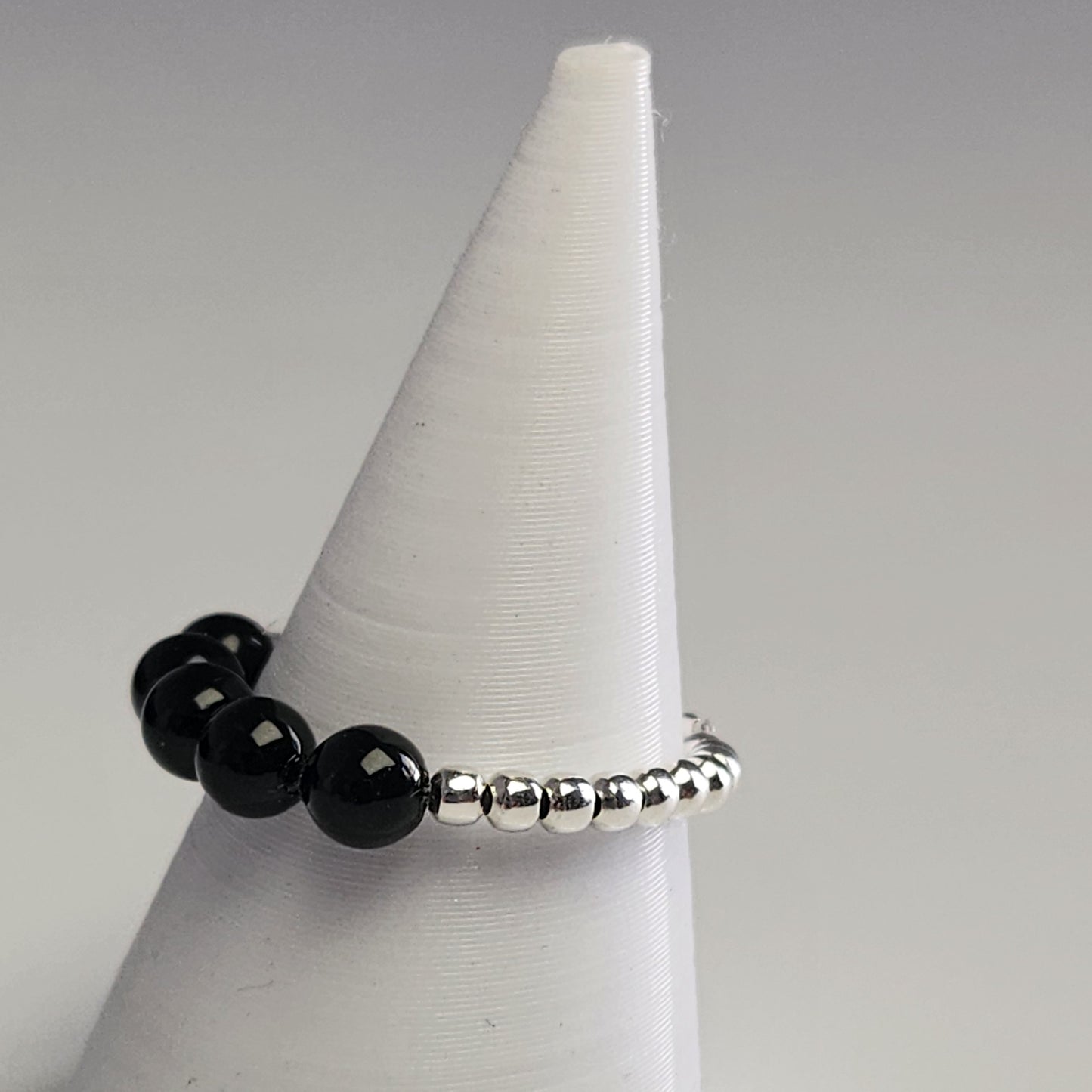 Anillo Cintillo Con Perlas Y Plata 925 Elastizados